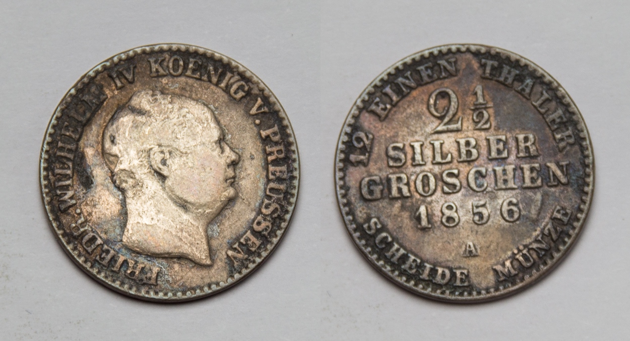  Brandenburg-Preussen 2 1/2 Silbergroschen 1856 A Friedrich Wilhelm IV. 1840-1861 ss   