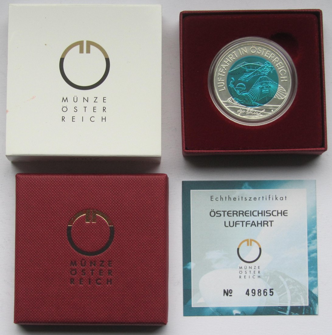  Österreich: 25 Euro Niob Luftfahrt 2007   
