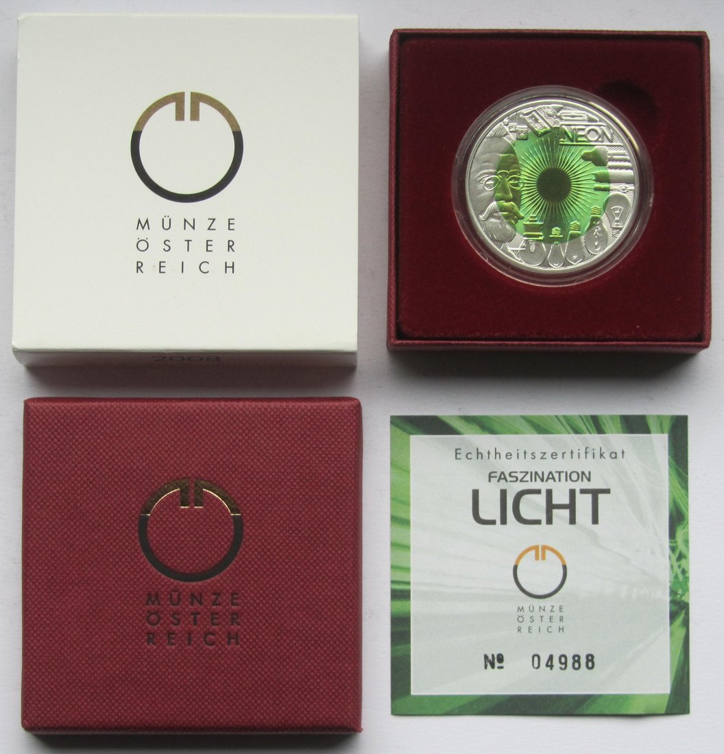  Österreich: 25 Euro Niob Licht 2008   