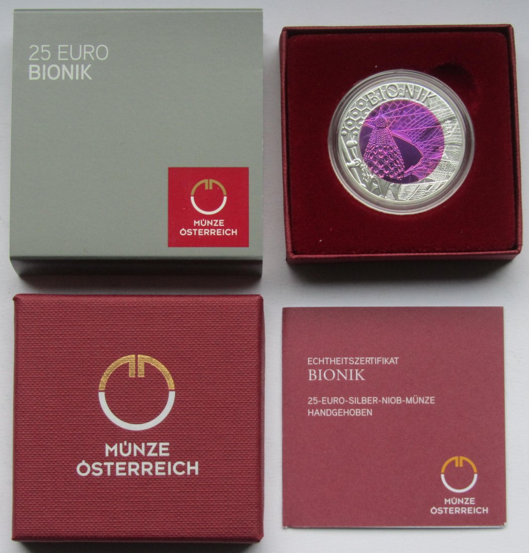  Österreich: 25 Euro Niob Bionik 2012   
