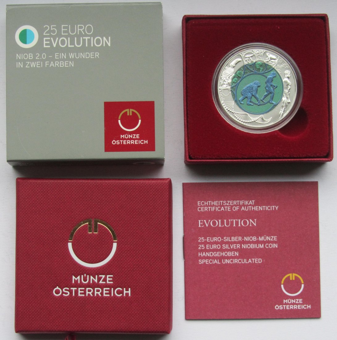  Österreich: 25 Euro Niob Evolution 2014   