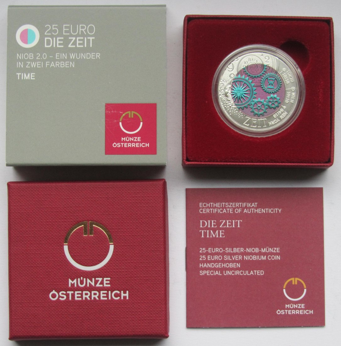  Österreich: 25 Euro Niob Zeit 2016   