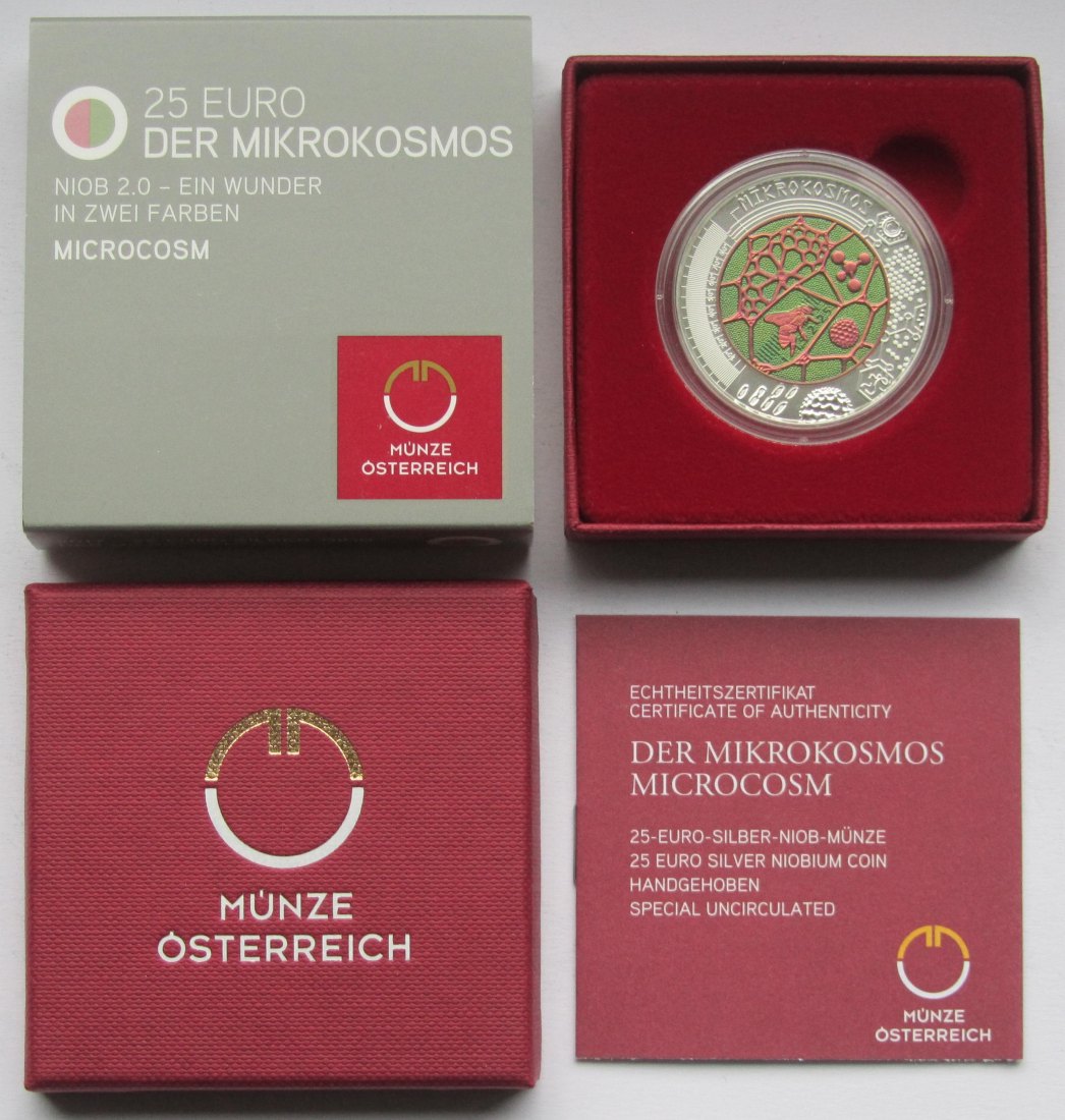  Österreich: 25 Euro Niob Mikrokosmos 2017   