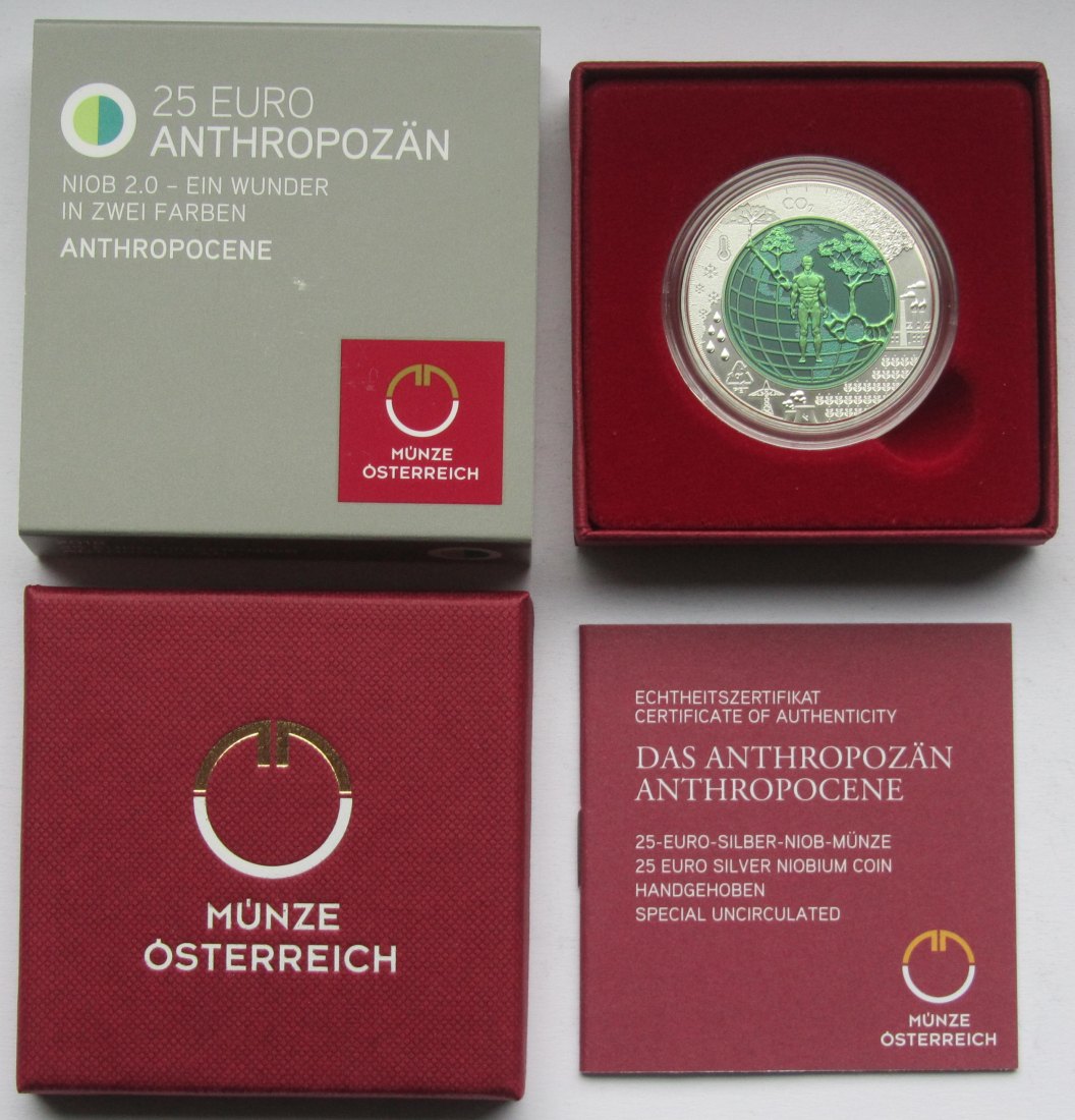  Österreich: 25 Euro Niob Anthropozän 2018   