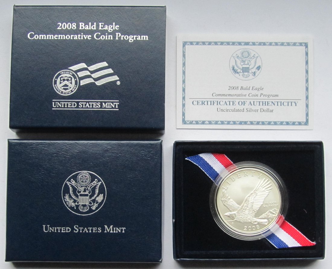  USA Vereinigte Staaten: Gedenkdollar 2008, 24 g Feinsilber   