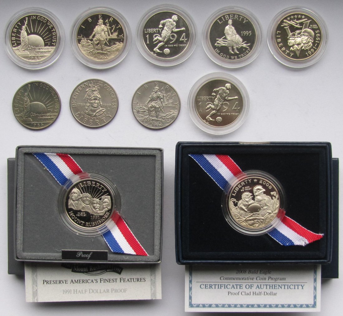  USA Vereinigte Staaten: Lot aus elf Halbdollars   