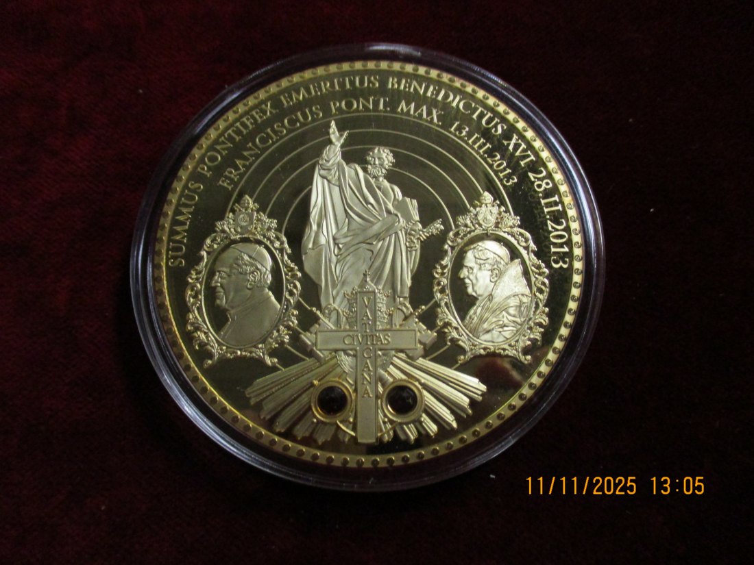  Medaille 110 Gramm Metall: Cu vergoldet / 1   