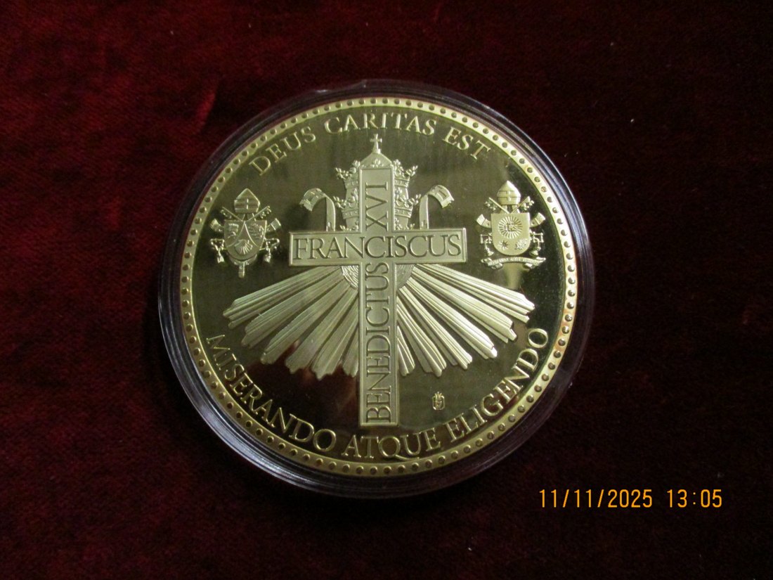  Medaille 110 Gramm Metall: Cu vergoldet / 1   