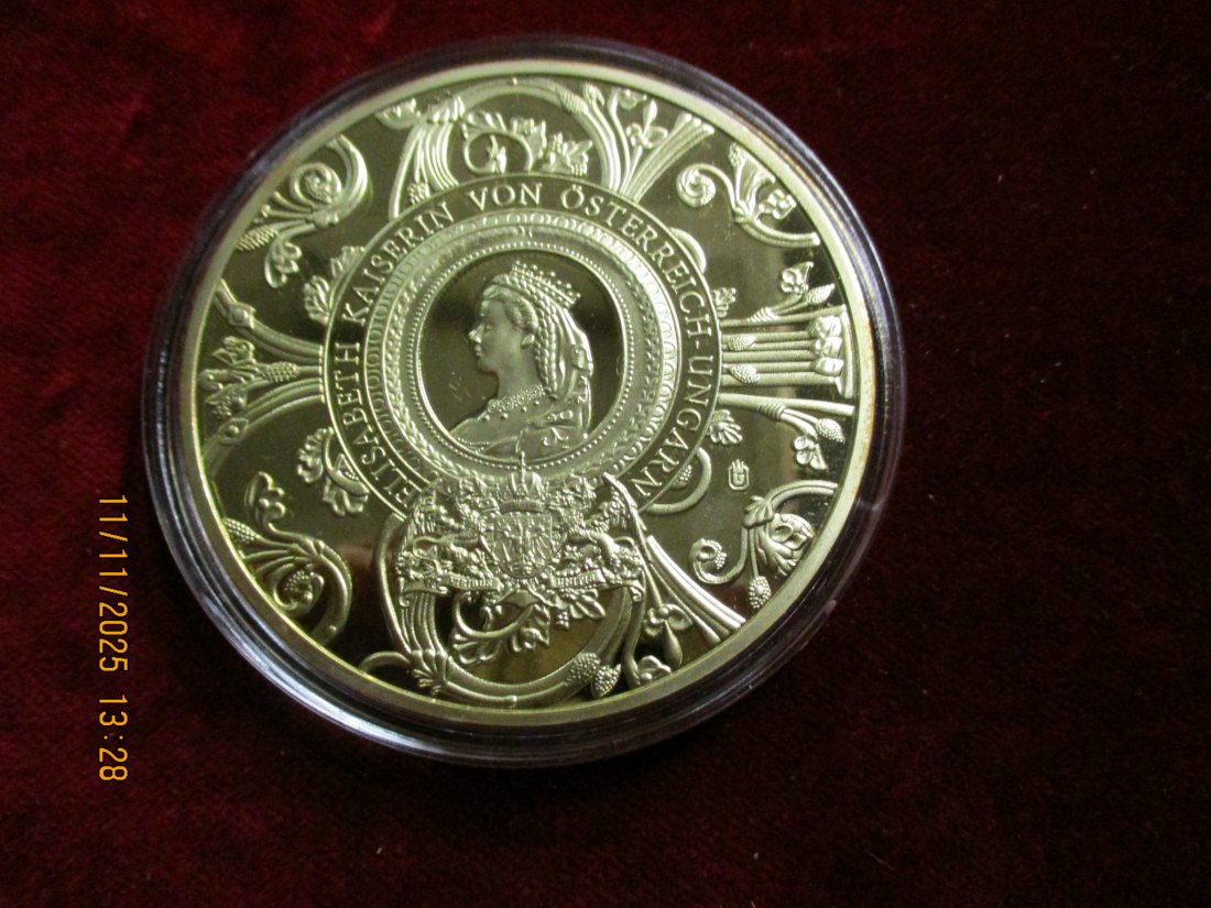  Medaille 110 Gramm Metall: Cu vergoldet / 10   