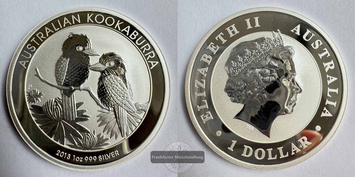  Australien 1 Dollar Kookaburra 2013 FM-Frankfurt KM#1985 Feinsilber: 31,07g   