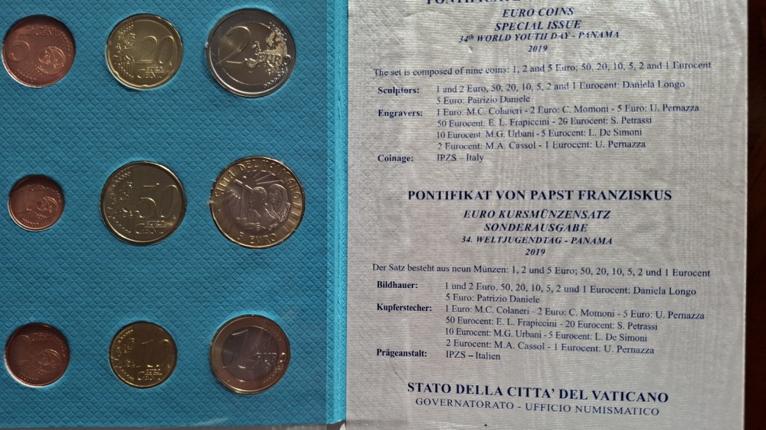  Vatikan 8,88 Euro KMS 2019 incl. 5 Euro 34. Weltjugendtag Panama   