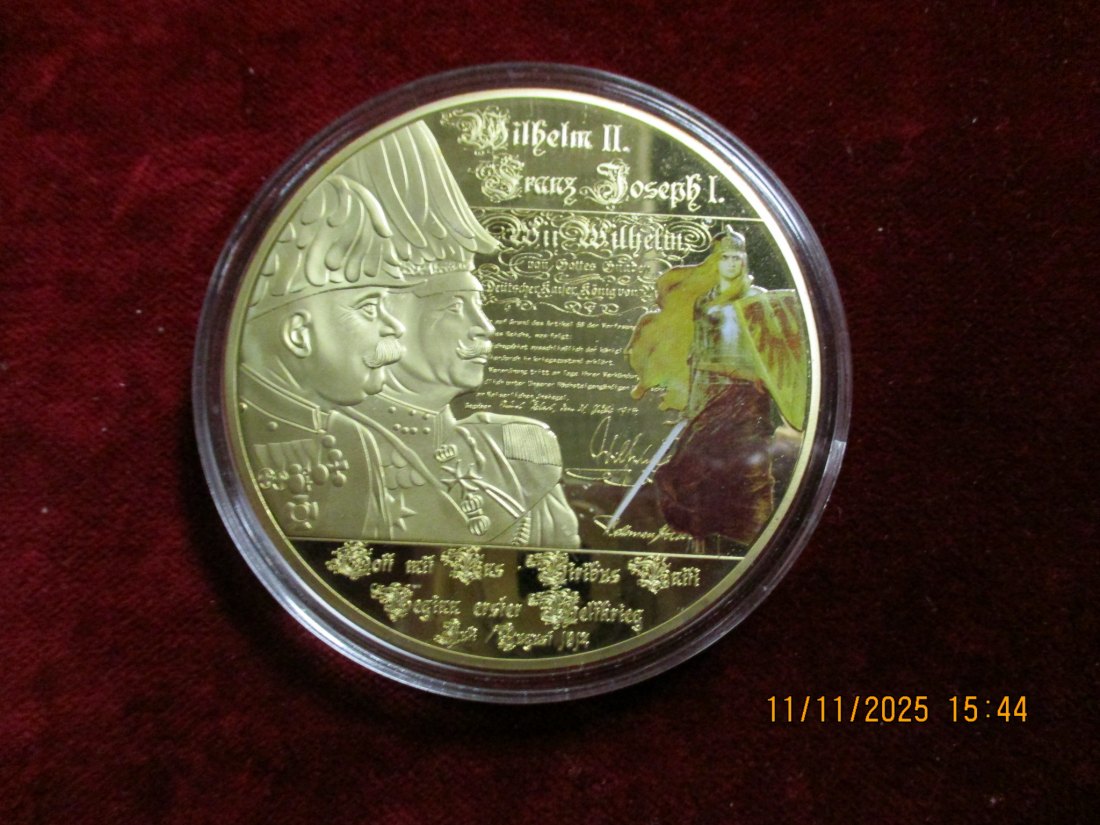  Medaille 110 Gramm Metall: Cu vergoldet / 22   