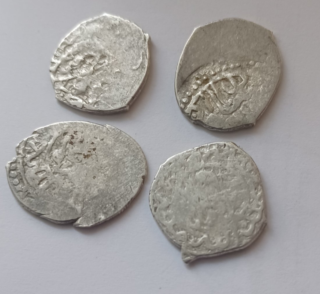  Lot 4 Silbermünzen Osmanisches Reich je 17 mm 3,76 g Murad III 1574-1595   