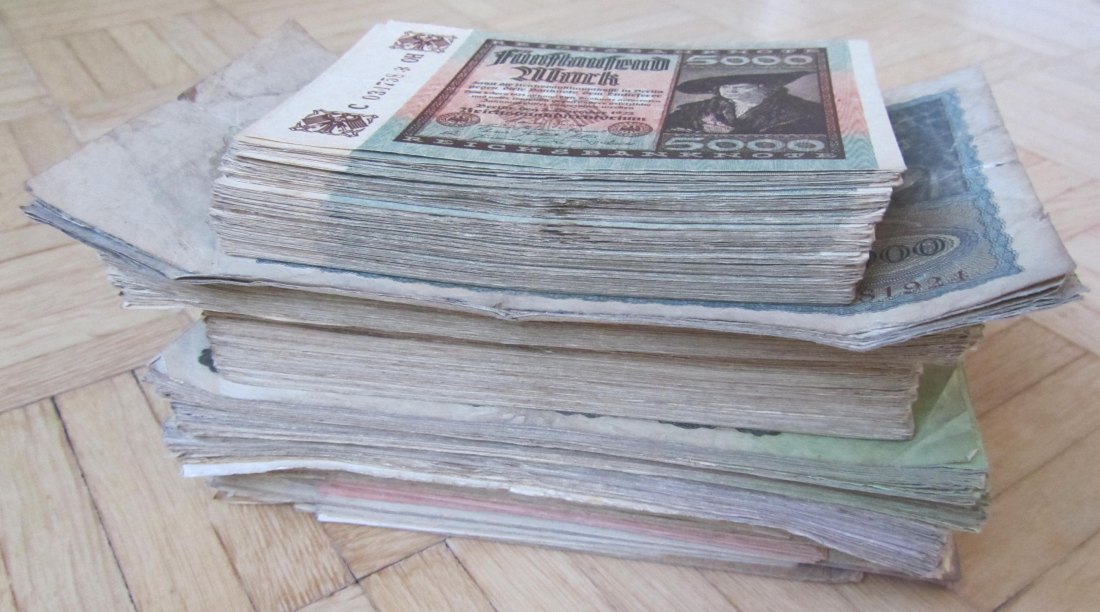  Deutsches Reich: Großes Lot Banknoten ab 5000 Mark vor 1924   