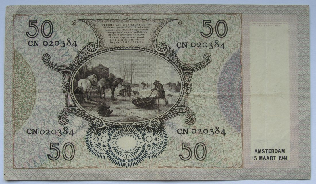  Niederlande: 50 Gulden 1941   