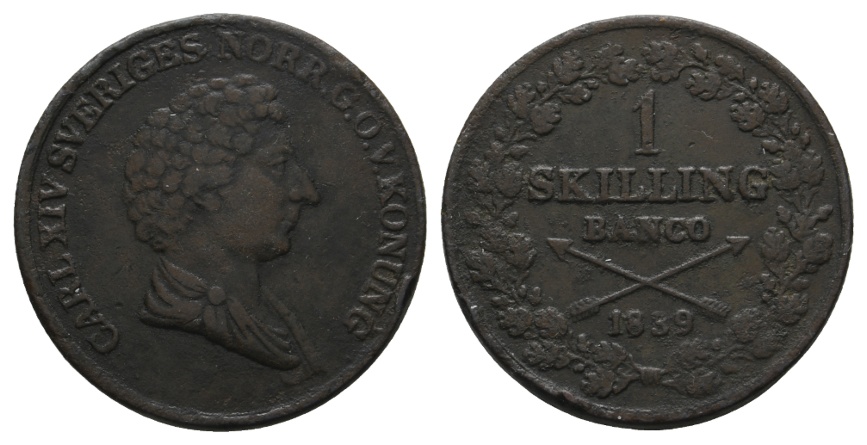  Ausland; Schweden; Kleinmünze 1839   