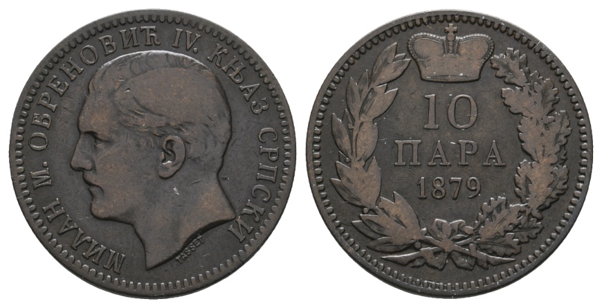  Ausland; Serbien; 10 Para 1879   