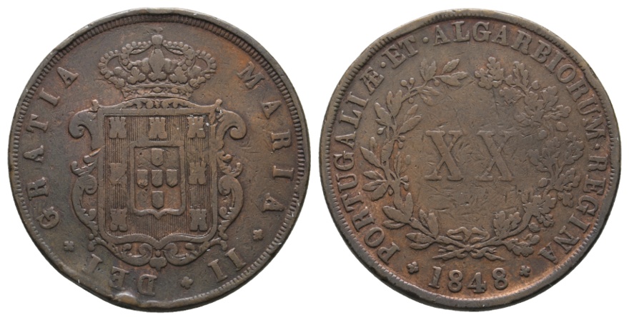  Ausland; Portugal; 10 Reis 1848   