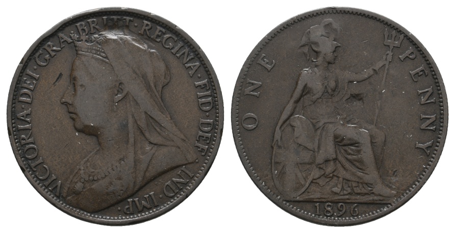  Ausland; Großbritannien; 1 Penny 1896   