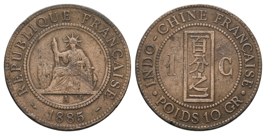  Ausland; Frankreich; 1 cent 1885   