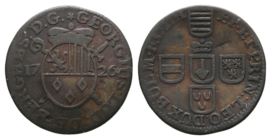  Ausland; Belgien; Kleinmünze 1726   