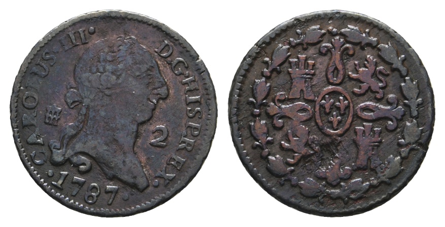  Ausland; Spanien; Kleinmünze 1787   