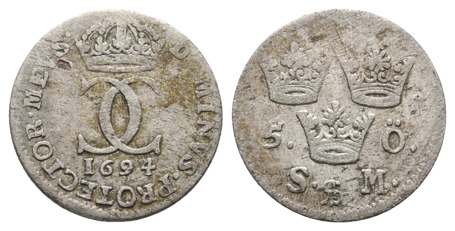  Ausland; Schweden; Kleinmünze 1694   