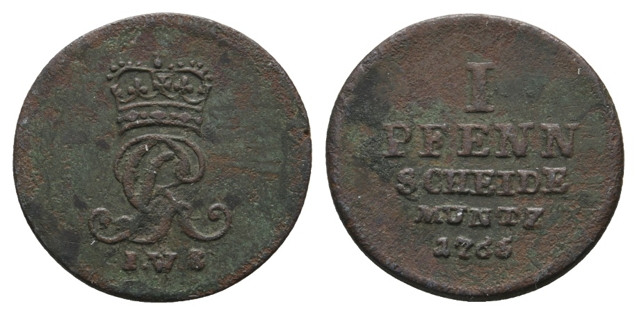  Altdeutschland; Kleinmünze 1765   