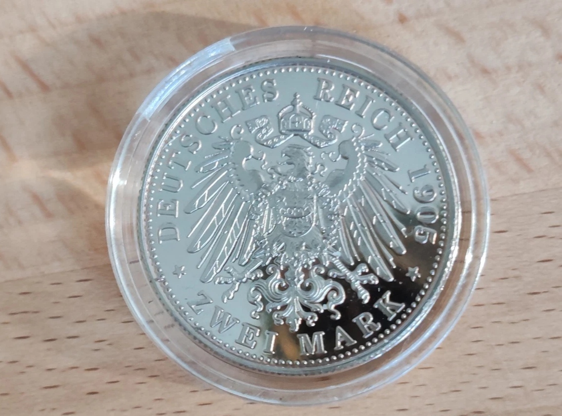  2 MARK Mecklenburg Neustrelitz 1905 NP Stempelglanz   