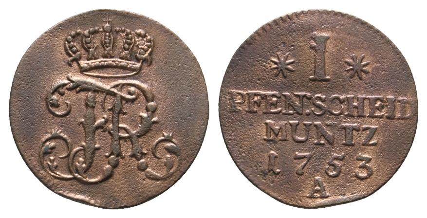  Altdeutschland; Kleinmünze 1753   