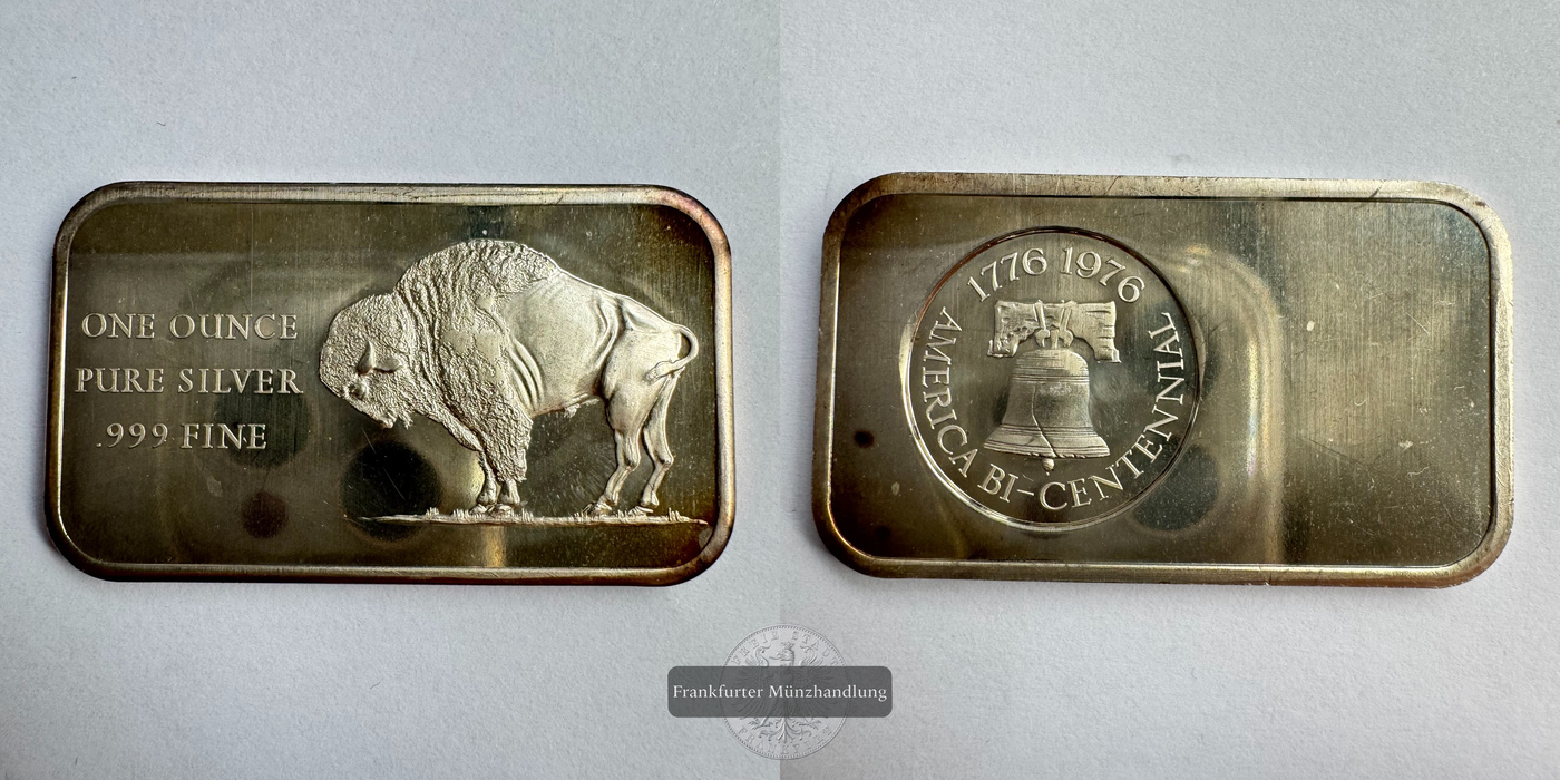  USA / 1oz Silberbarren Bison Bicentennial 0.999er FM-Frankfurt Feinsilber: 1oz   