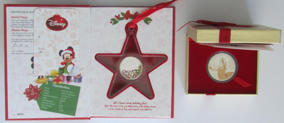  Niue/Kiribati: Lot aus zwei Weihnachtsmünzen, zusammen 26,6 g Feinsilber   