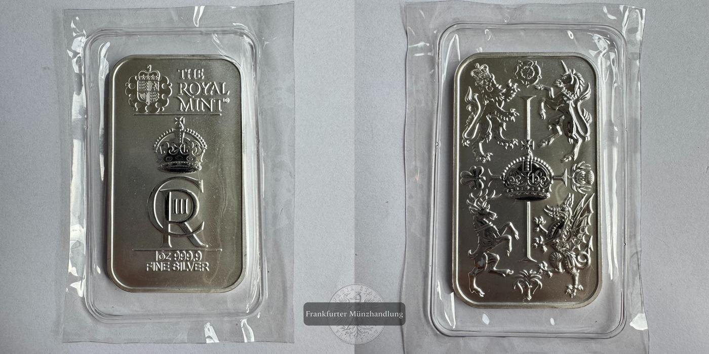  UK / 1oz Silberbarren The Royal Mint 0.999er FM-Frankfurt Feinsilber: 1oz   