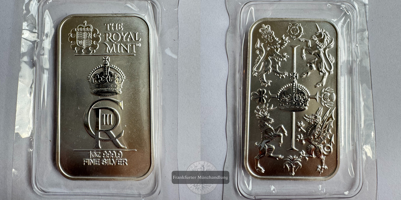  UK / 1oz Silberbarren The Royal Mint 0.999er FM-Frankfurt Feinsilber: 1oz   