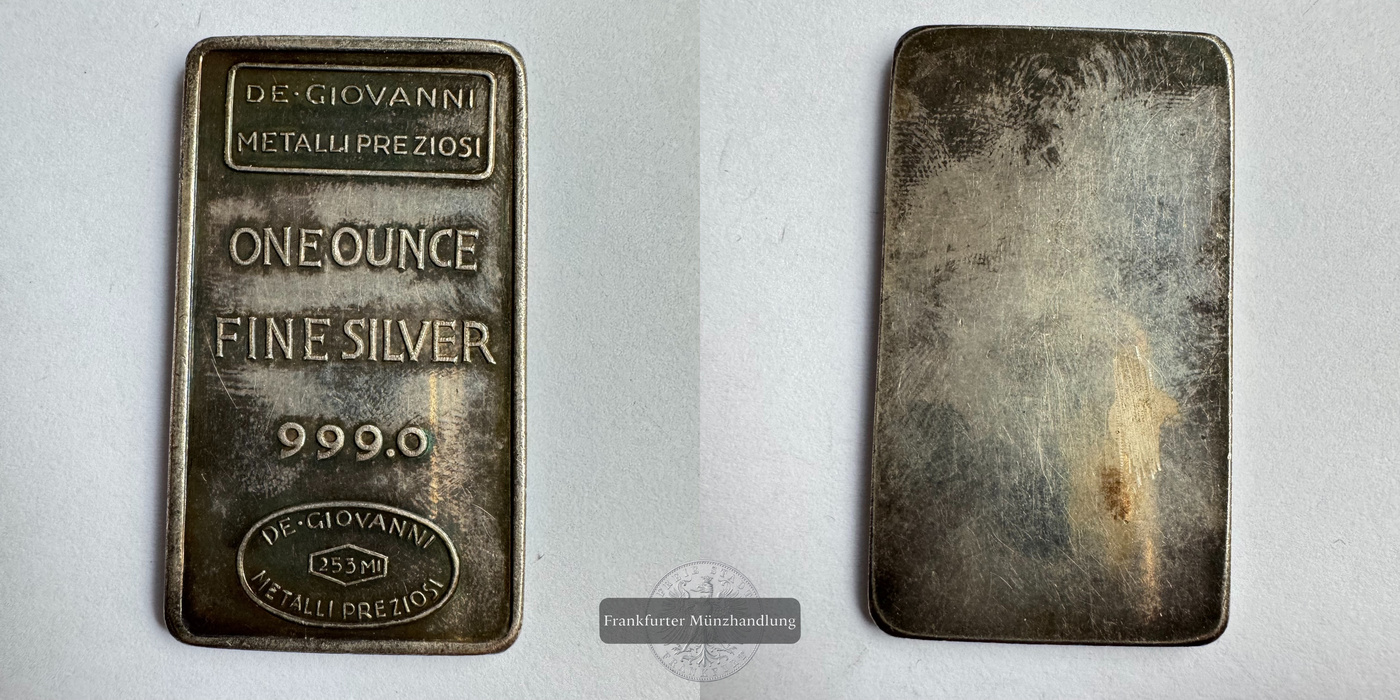  Italien / 1oz Silberbarren De Giovanni Metalli Preziosi 0.999er FM-Frankfurt Feinsilber: 1oz   