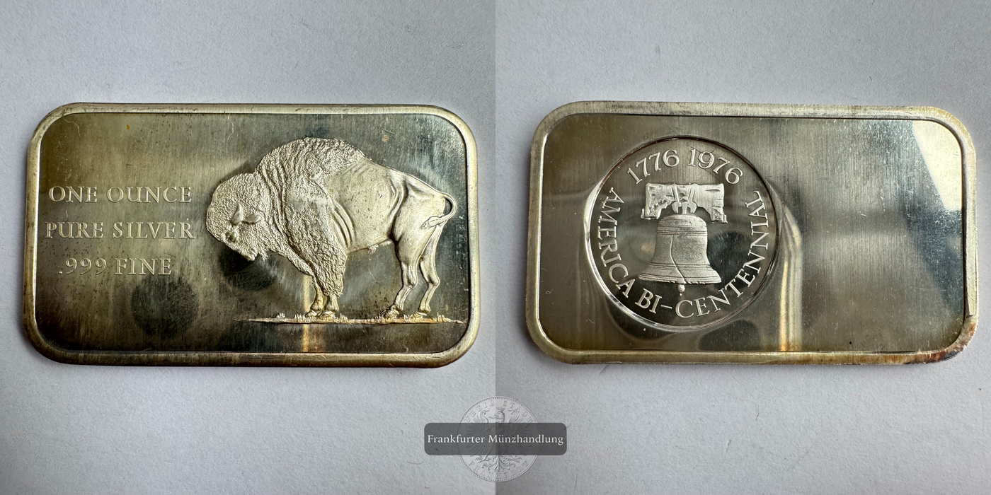  USA / 1oz Silberbarren Bison Bicentennial 0.999er FM-Frankfurt Feinsilber: 1oz   