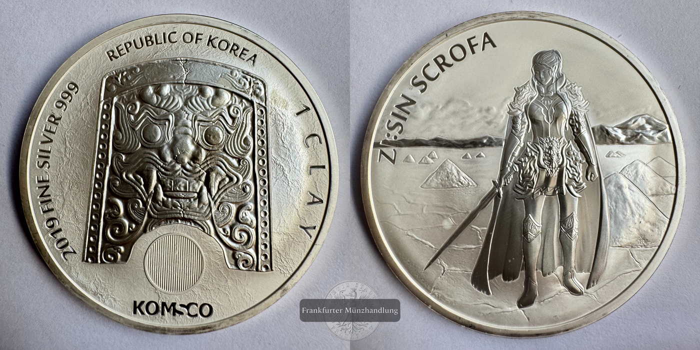  Korea / 1 Clay (ZI:SIN Scrofa) 2019 FM-Frankfurt N#165292 Feinsilber: 31,1g   