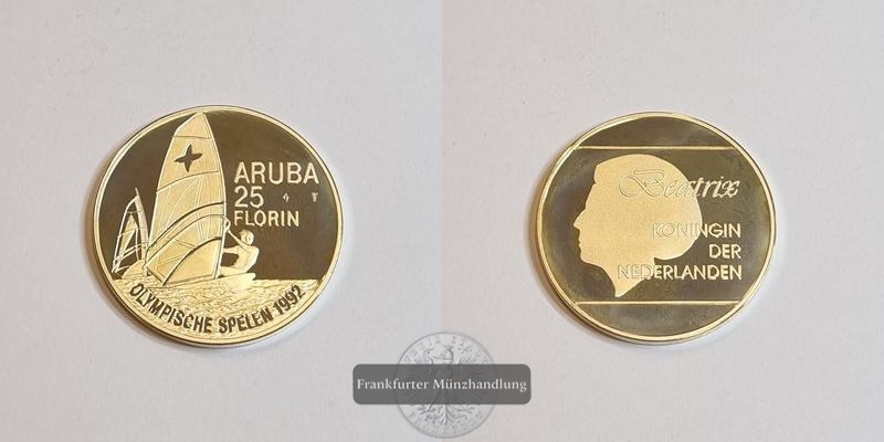  Aruba 25 Florin 1992 Olympia 1992 FM-Frankfurt Feinsilber: 23,13g   
