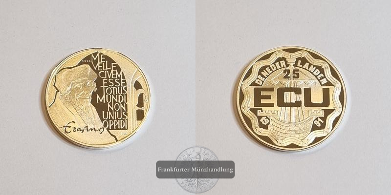  Niederlande 25 ECU Beatrix (Desiderius Erasmus) 1991 FM-Frankfurt Feinsilber: 23,125g   