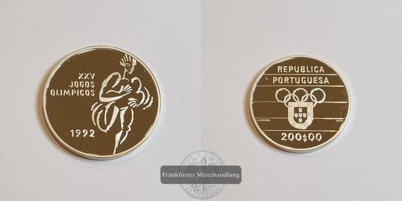  Portugal 200 Escudos 1992 Olympia XXV 1992 FM-Frankfurt Feinsilber: 24,51g   
