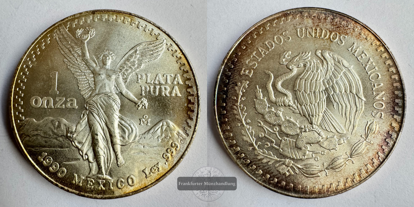  Mexico / 1 Onza Libertad Plata Pura 1990 FM-Frankfurt KM#494.2 Feinsilber: 31,1g   