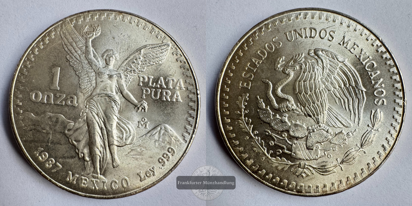  Mexico / 1 Onza Libertad Plata Pura 1987 FM-Frankfurt KM#494.1 Feinsilber: 31,1g   