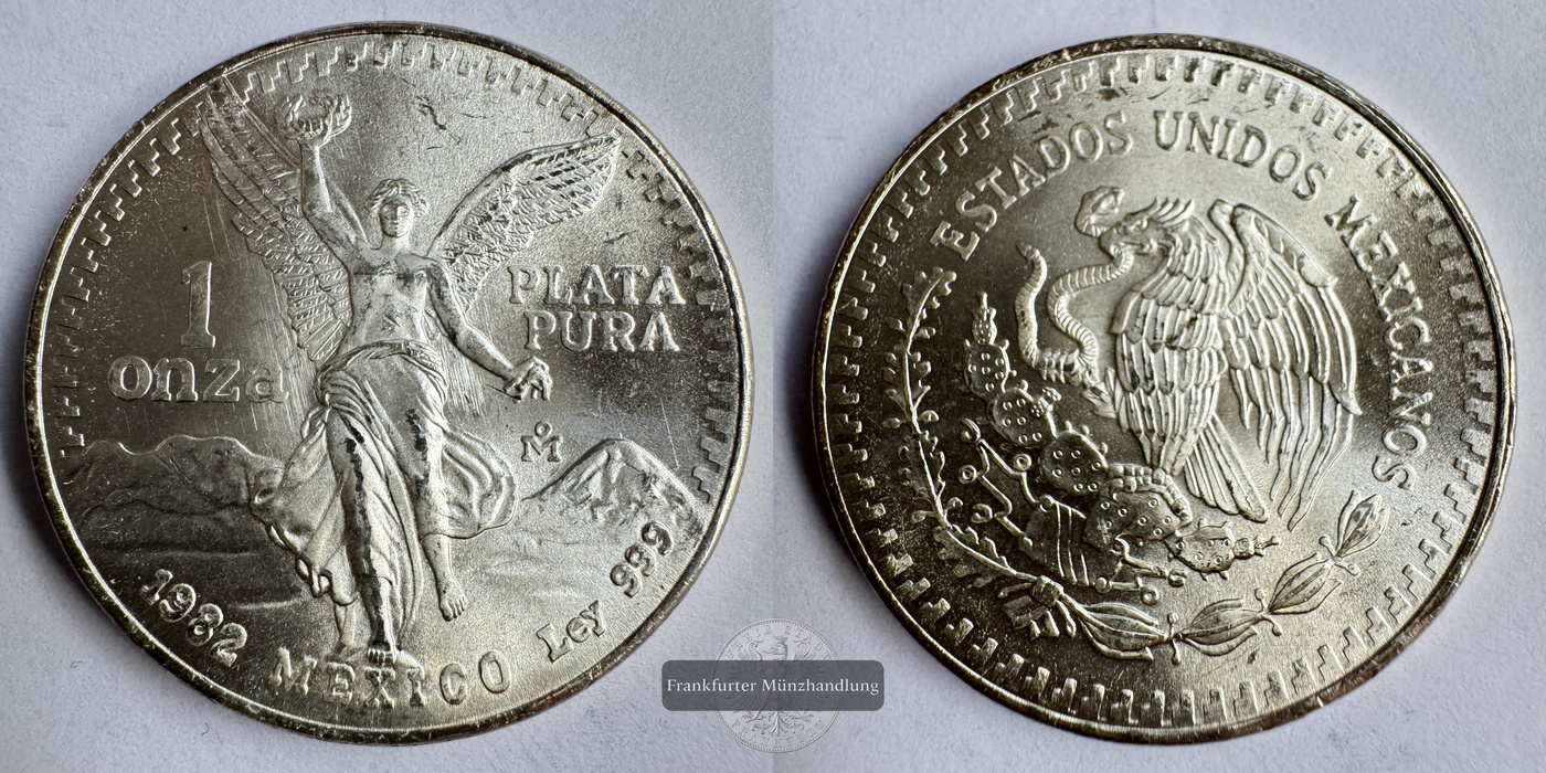  Mexico / 1 Onza Libertad Plata Pura 1982 FM-Frankfurt KM#494.1 Feinsilber: 31,1g   