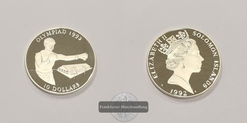 Solomon Island  10 Dollar  1992  FM-Frankfurt  Feinsilber: 29,11g   