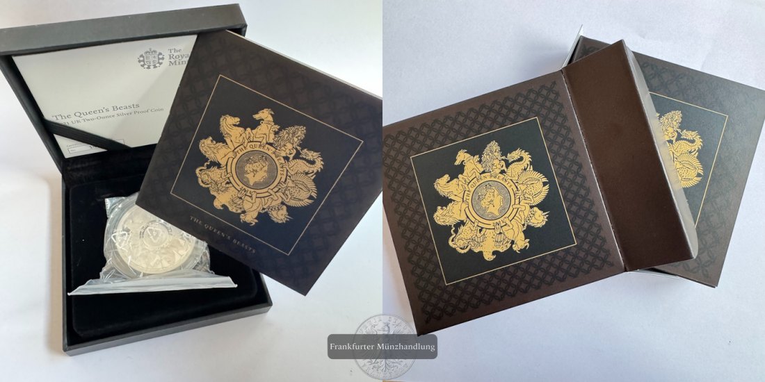  UK / 5 Pounds (The Queen's Beasts Compler) 2021 FM-Frankfurt KM#2042 Feinsilber: 62,4g   