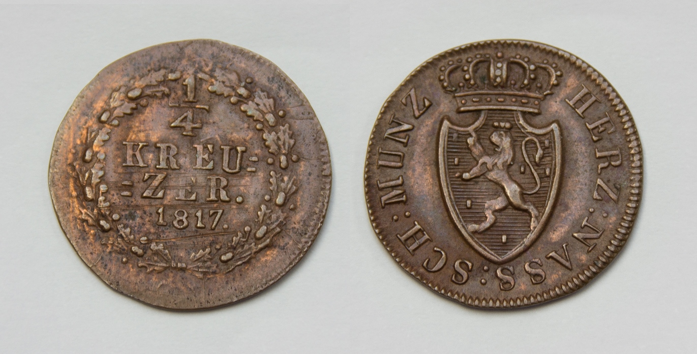  Nassau Herzogtum 1/4 Kreuzer 1817 ss   