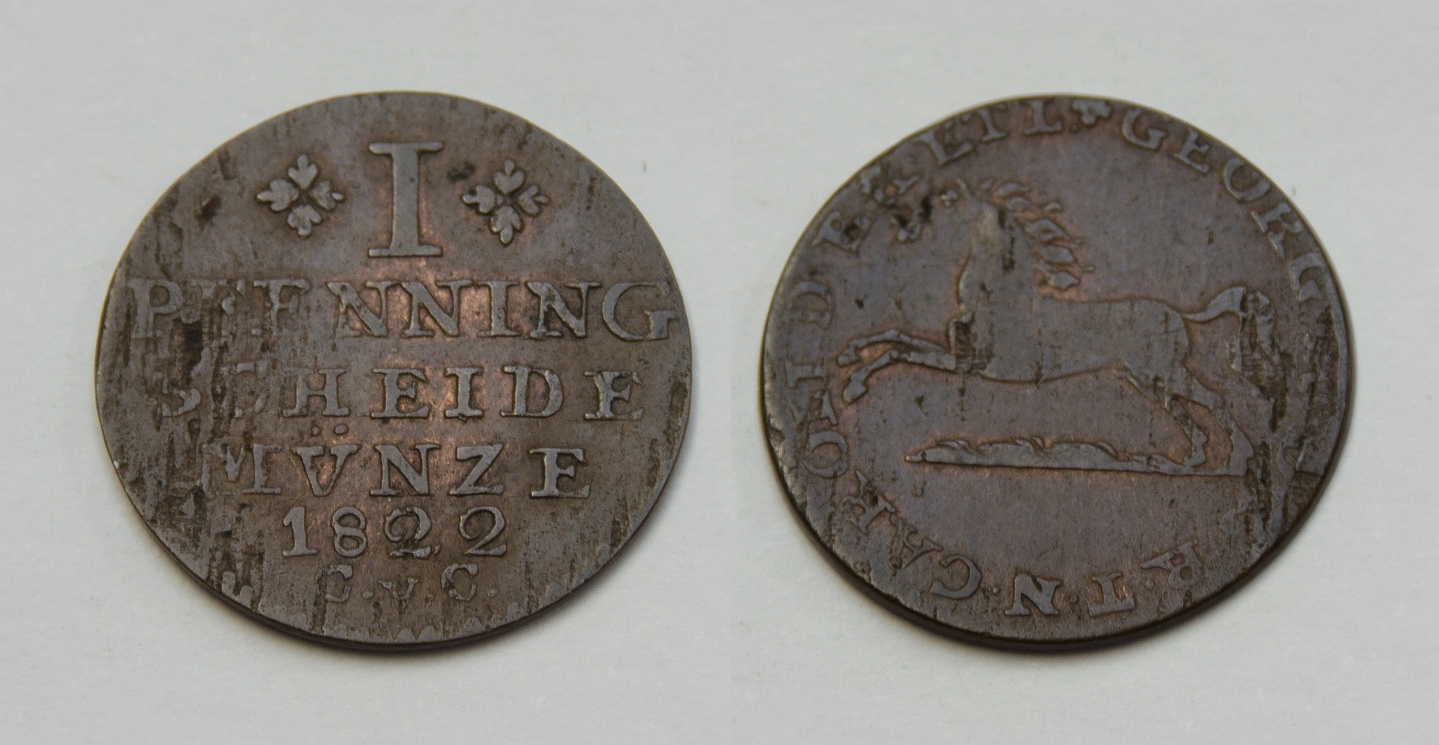  Braunschweig-Wolfenbüttel Cu Pfennig 1822 Karl 1815-1830 ss   