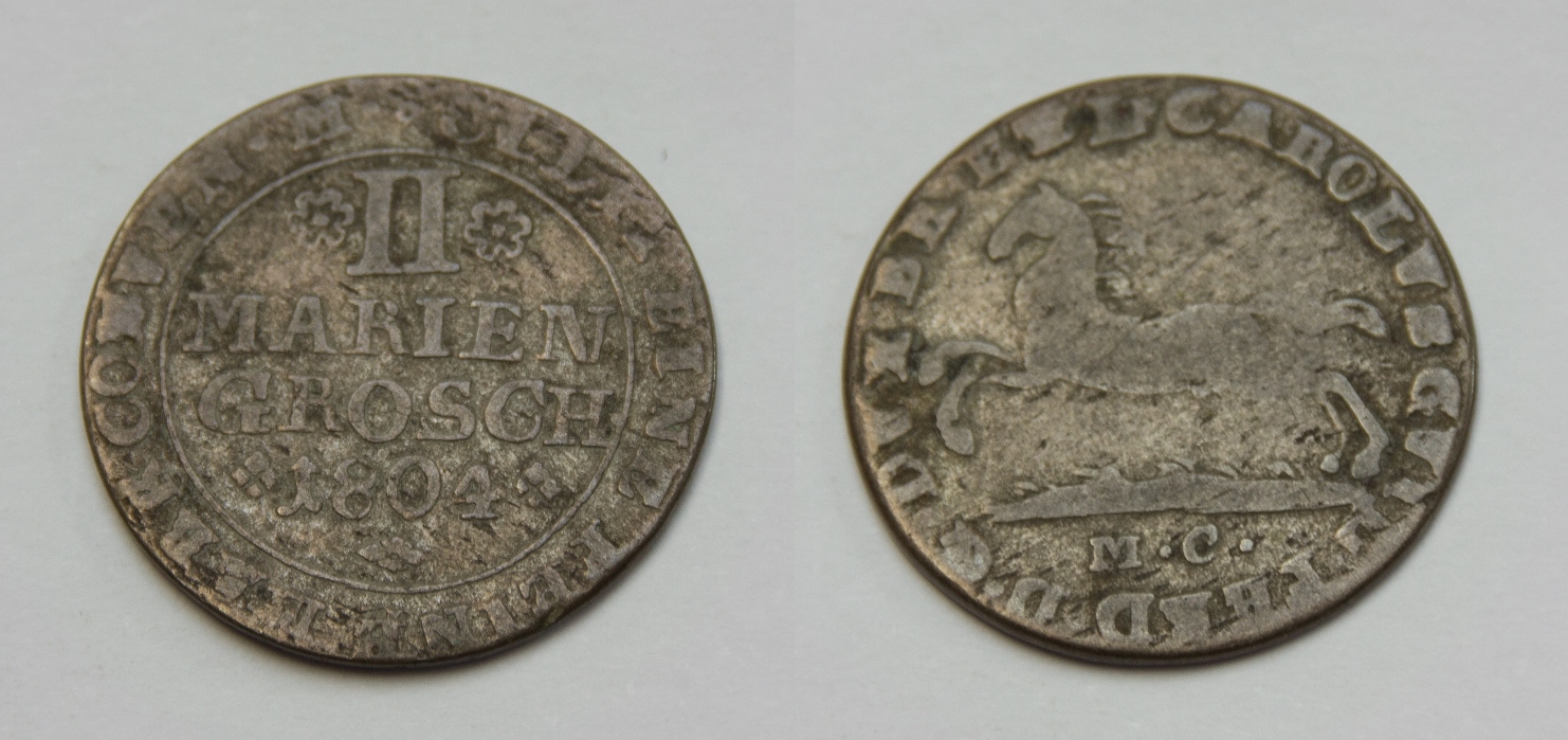  Braunschweig u. Lüneburg-Wolfenbüttel 2 Mariengroschen 1804 M.C. Karl Wilhelm Ferdinand 1780-1806s   