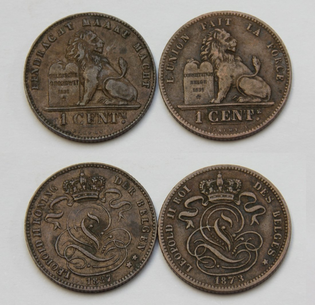  Belgien Königreich Centime 1887 - 1873 Leopold II. 1865-1909 ss   