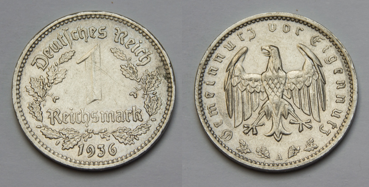  Drittes Reich 1 Reichsmark 1936 A vz+   